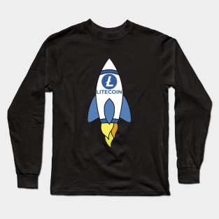 Litecoin To The Moon Rocket Long Sleeve T-Shirt